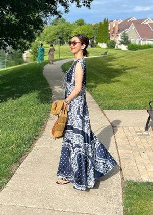 ペイズリー柄ワンピース