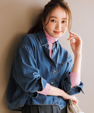 コットンカシミヤ タートルネックカットソー