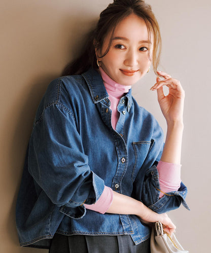 コットンカシミヤ タートルネックカットソー