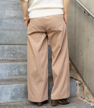 ベルト付きハイウエストストレートパンツ