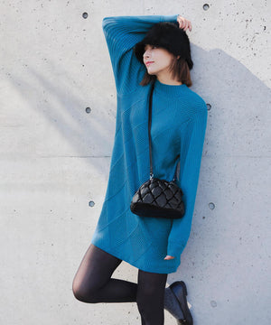 キルティング巾着ショルダーバッグ