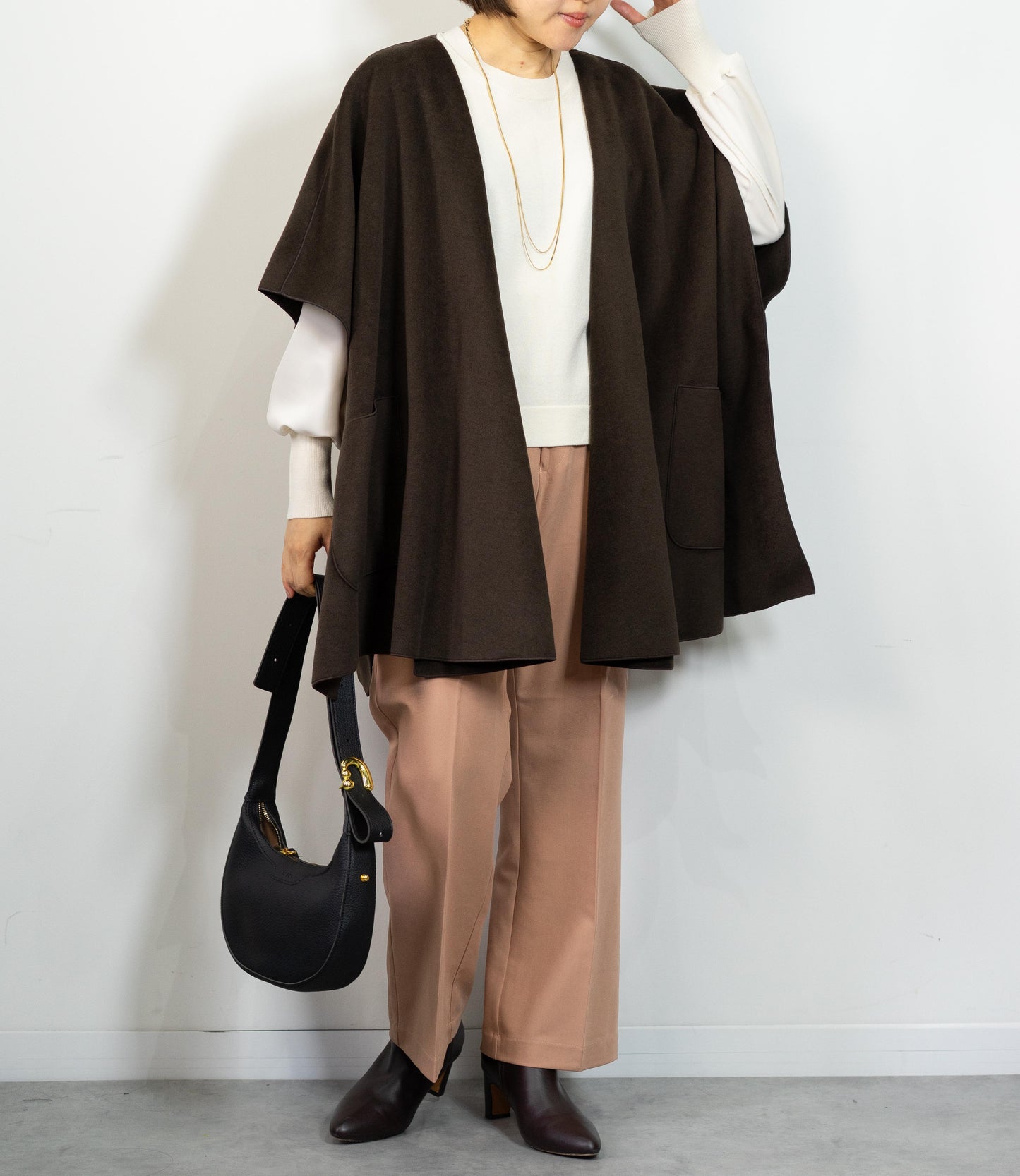 ニットパイル着流しアウター