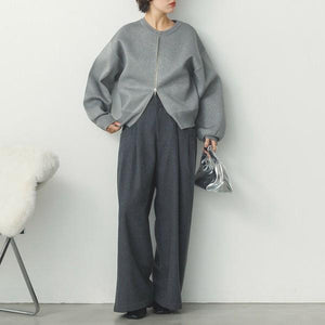 ダブルジップニットブルゾン