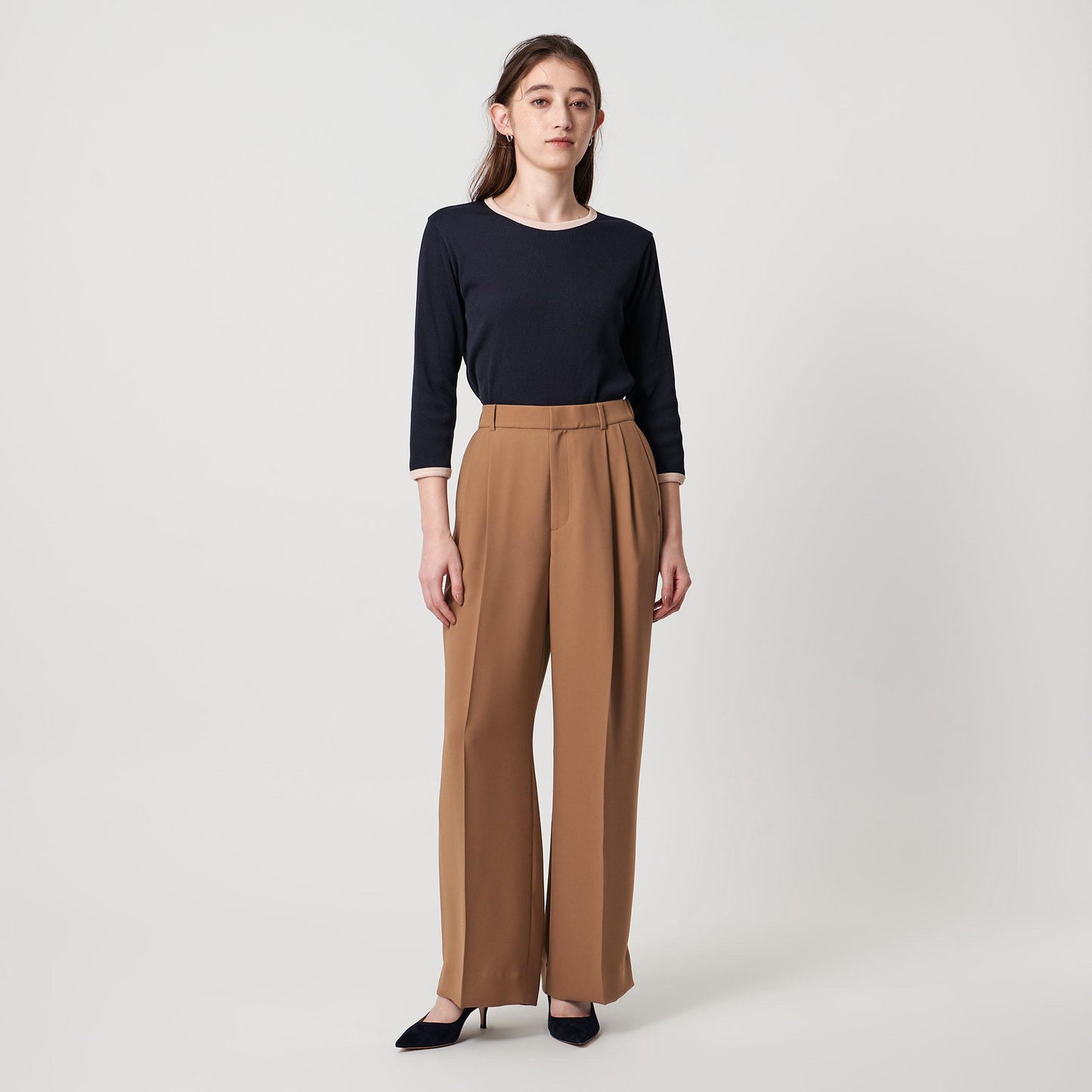 2タック ワイドパンツ‐UVカット 接触冷感 吸水速乾 帯電防止 ウォッシャブル‐