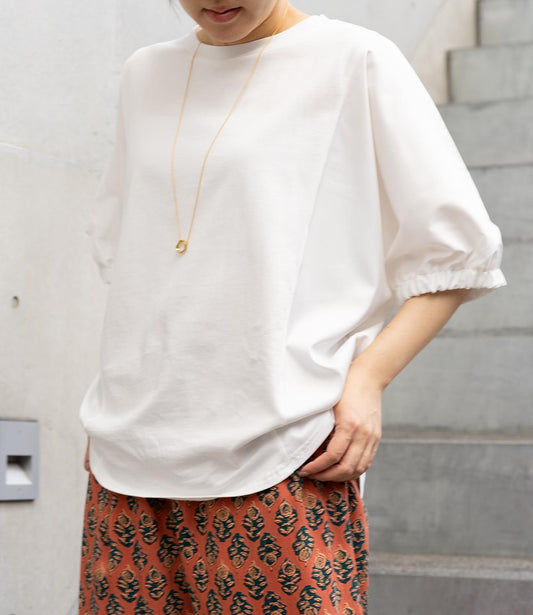 異素材ドッキングドルマンカットソー