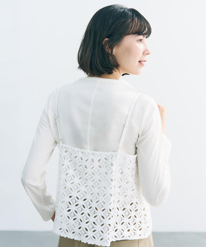 ラッセルレース キャミレイヤード Tシャツ