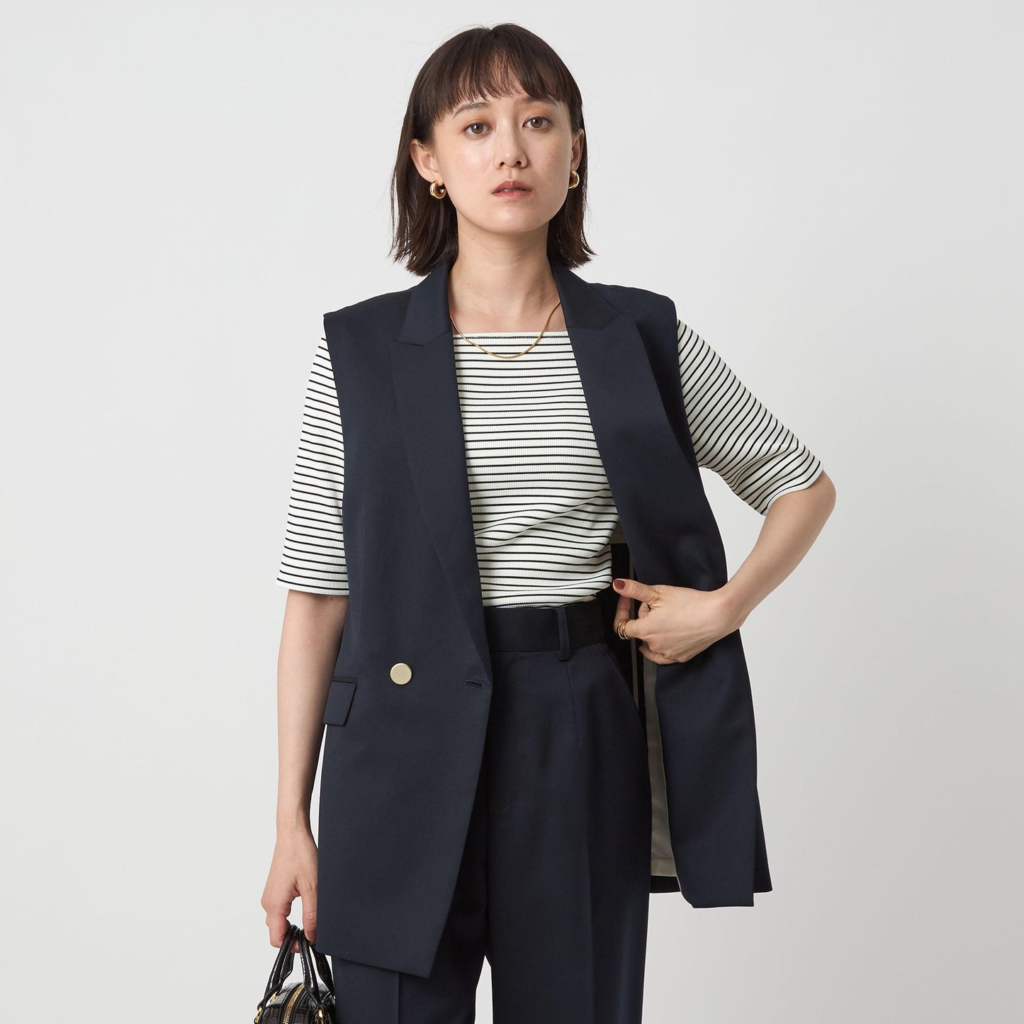 ニットライク スクエアネック カットソー