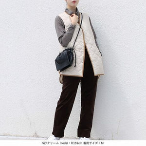 キルティングロングベスト