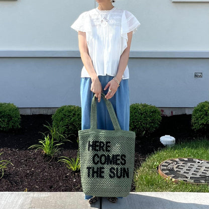 カーキロゴメッシュバッグ