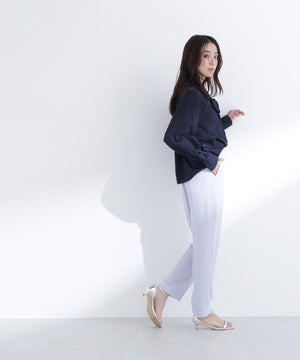 スキッパーリボンタイブラウス