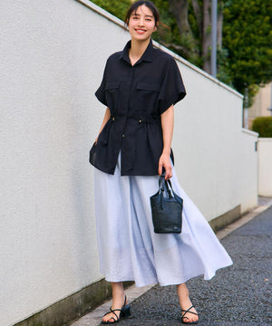 ライトシアーマットクロス ミリタリーディティール シャツ