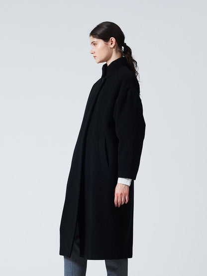 mizuiro ind ウールブレンドスタンドカラーコート