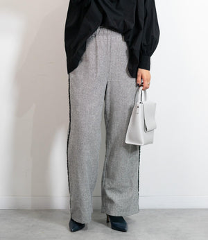 サイドフリンジヘリンボーンパンツ