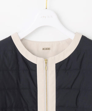 2WAYノーカラーダウン ジャケット