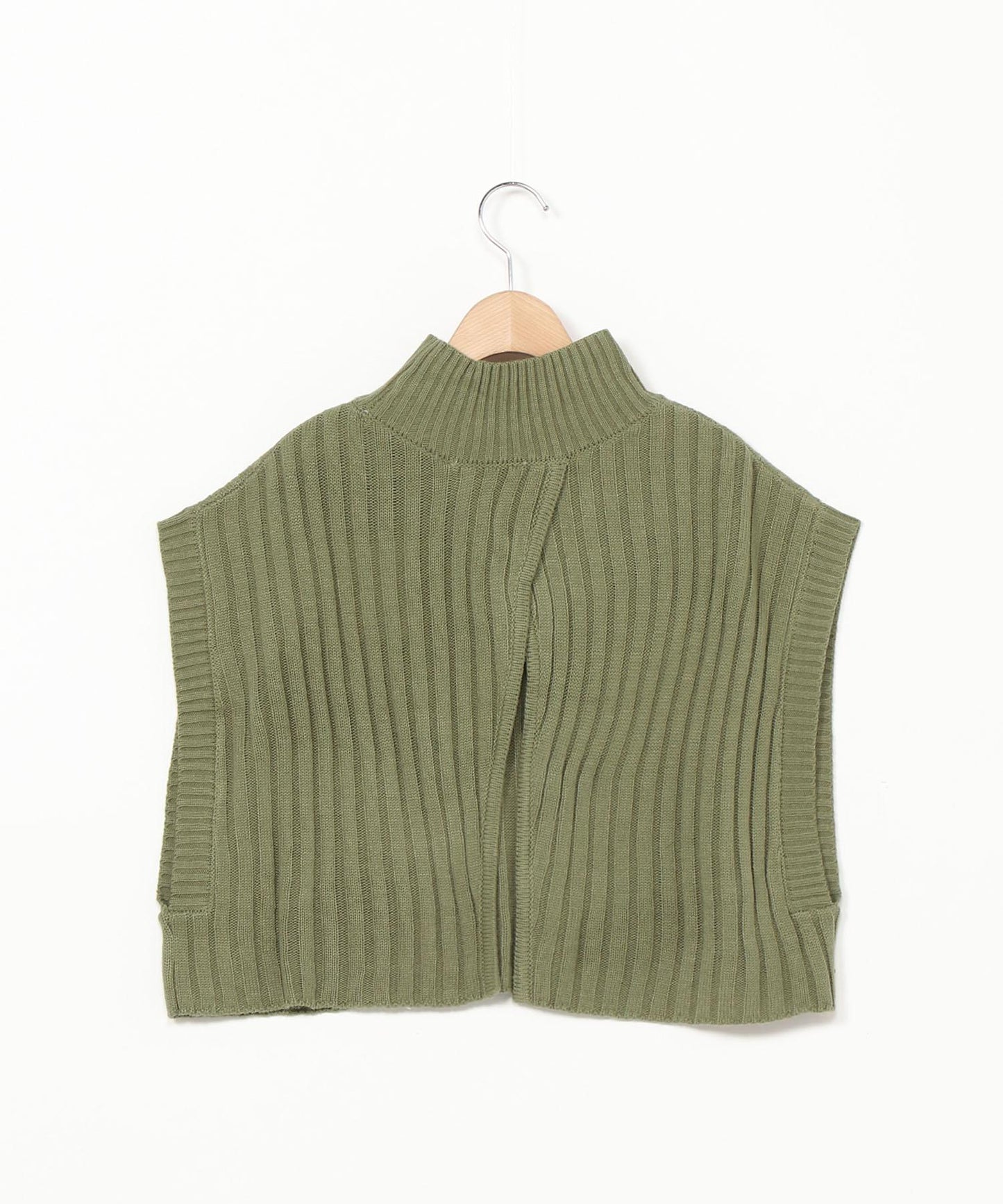 ワイドリブハイネックショートベスト