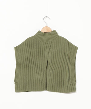 ワイドリブハイネックショートベスト