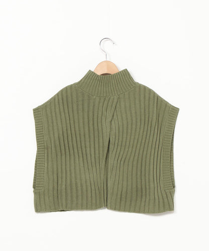 ワイドリブハイネックショートベスト