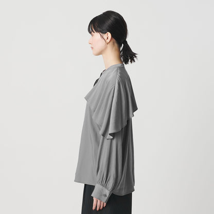 【WEB限定 Wardrobe DAILY MINIMAL】フリルレイヤーブラウス ウォッシャブル