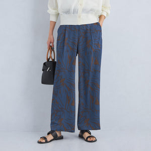 アート ボタニカル プリント パンツ