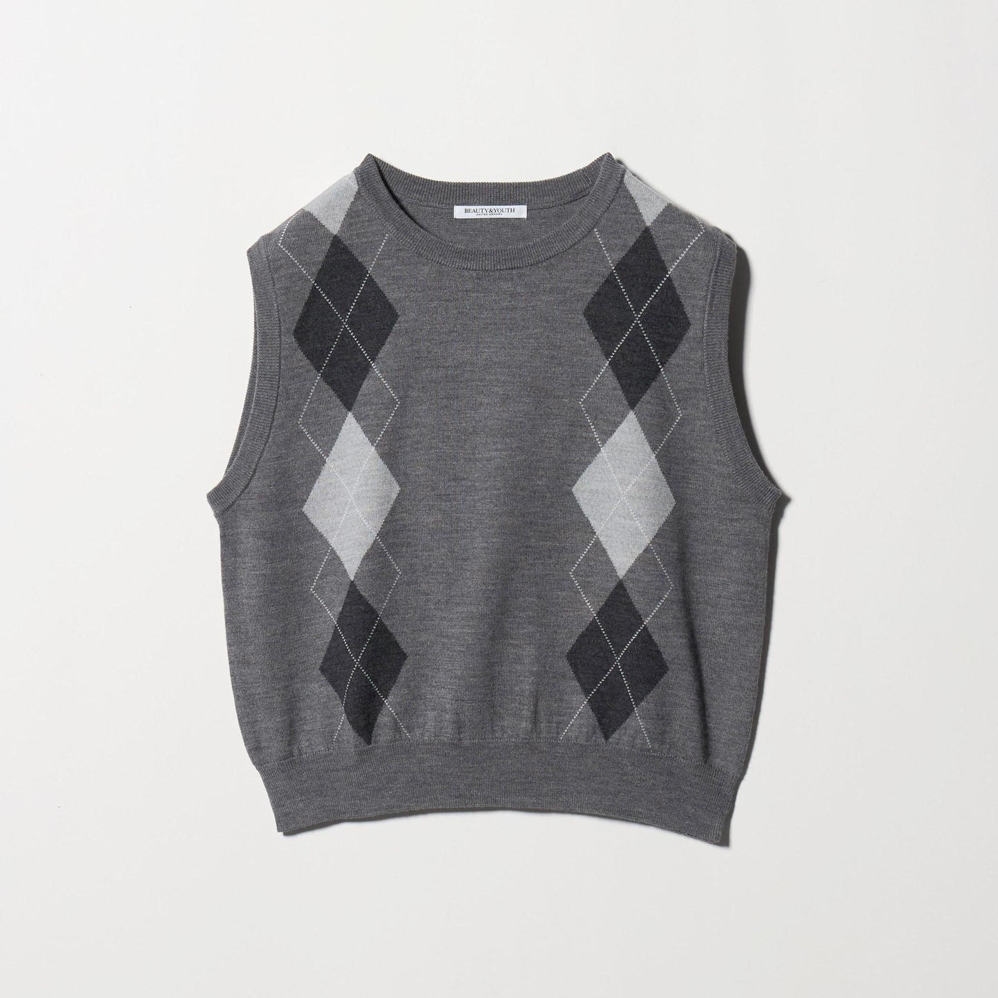 ウール アーガイル&ソリッドベスト