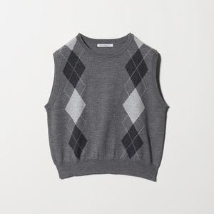 ウール アーガイル&ソリッドベスト