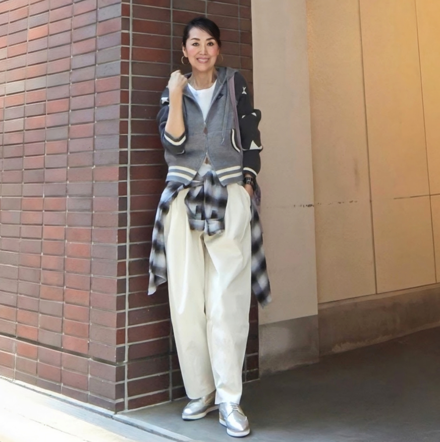 撥水シワ加工ストレッチタックワイドコクーンパンツ