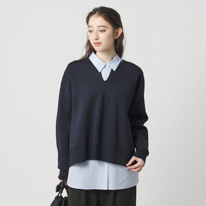 スウェットライク スキッパーニット ‐ウォッシャブル‐