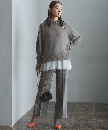 ウールカシミヤミックス ロールネック ニット