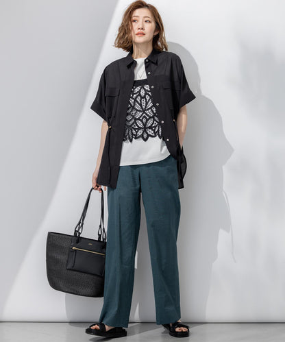 ライトシアーマットクロス ミリタリーディティール シャツ