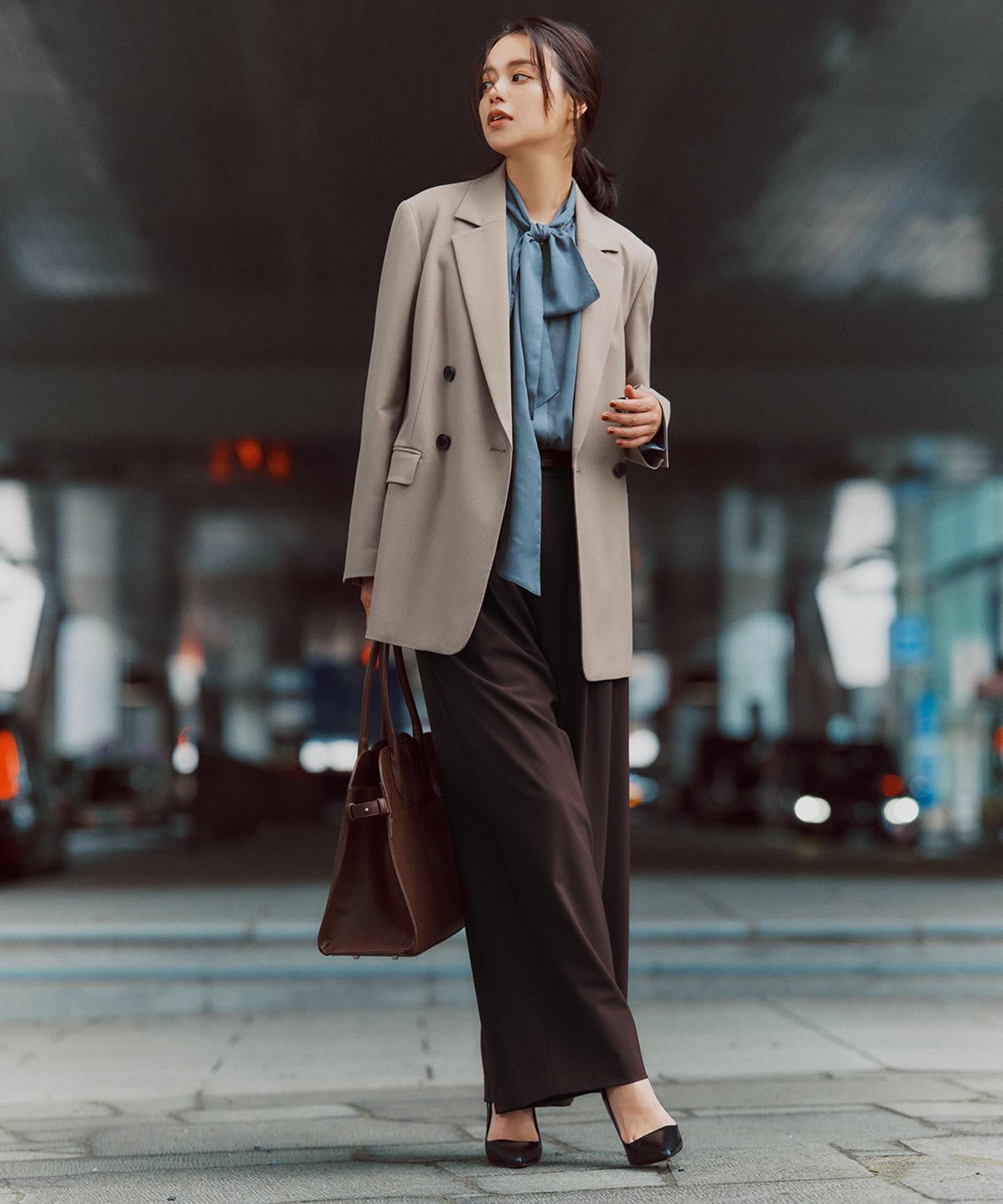 マイビューティ タックワイドパンツ