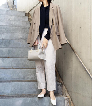 フローラルジャガードテーパードパンツ