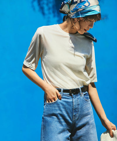 ストレッチ ベロアTシャツ