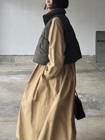 キャメルcottonシャツワンピース