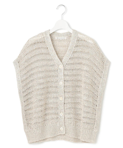 テープミックススカシ ドルマン ニットベスト