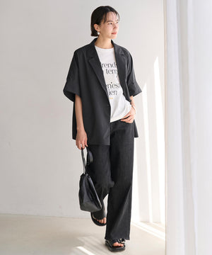 撥水 ワイドストレートデニム