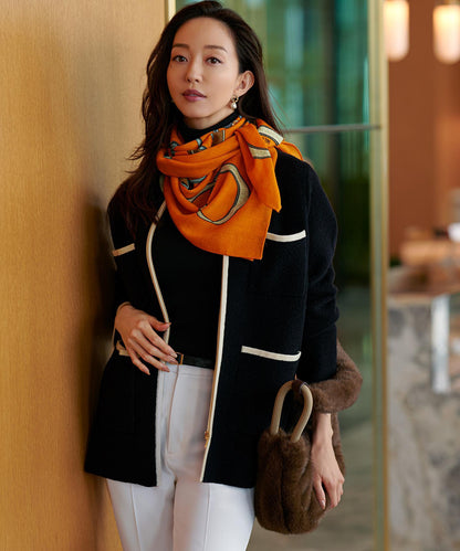 ウールカシミヤ デザイン ストール