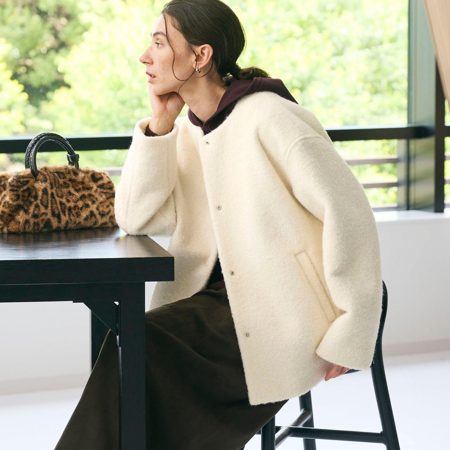 ブークレ ノーカラーブルゾン