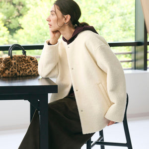 ブークレ ノーカラーブルゾン