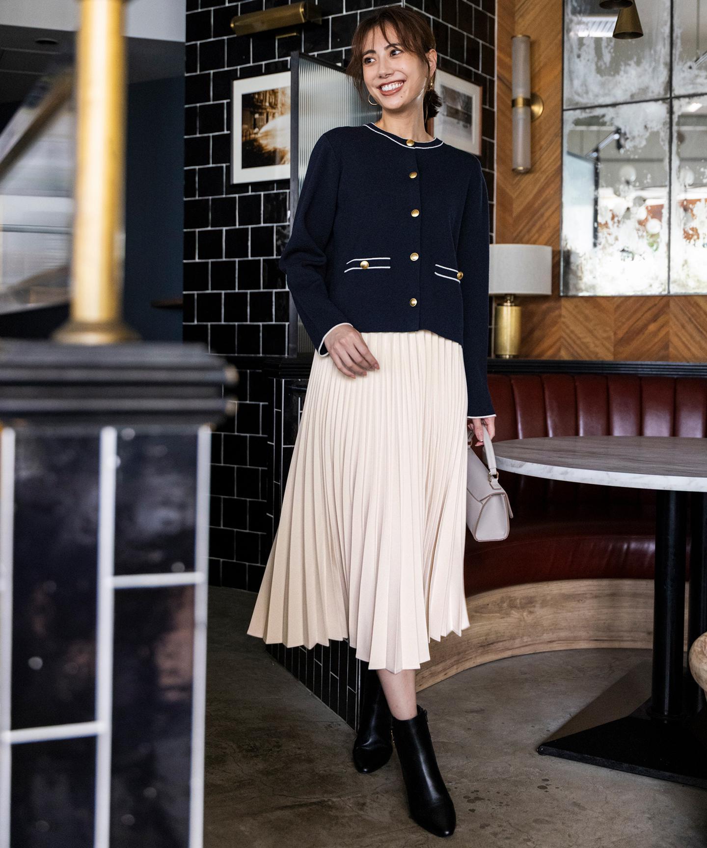 ウーステッドエステル  プリーツスカート