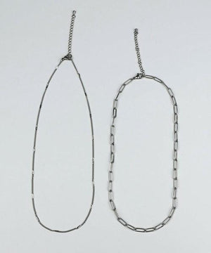オーバルチェーンツインネックレス