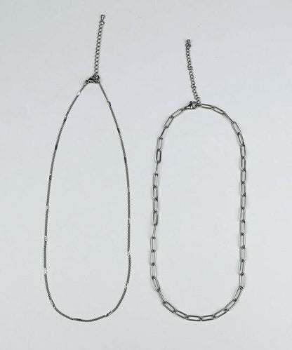 オーバルチェーンツインネックレス