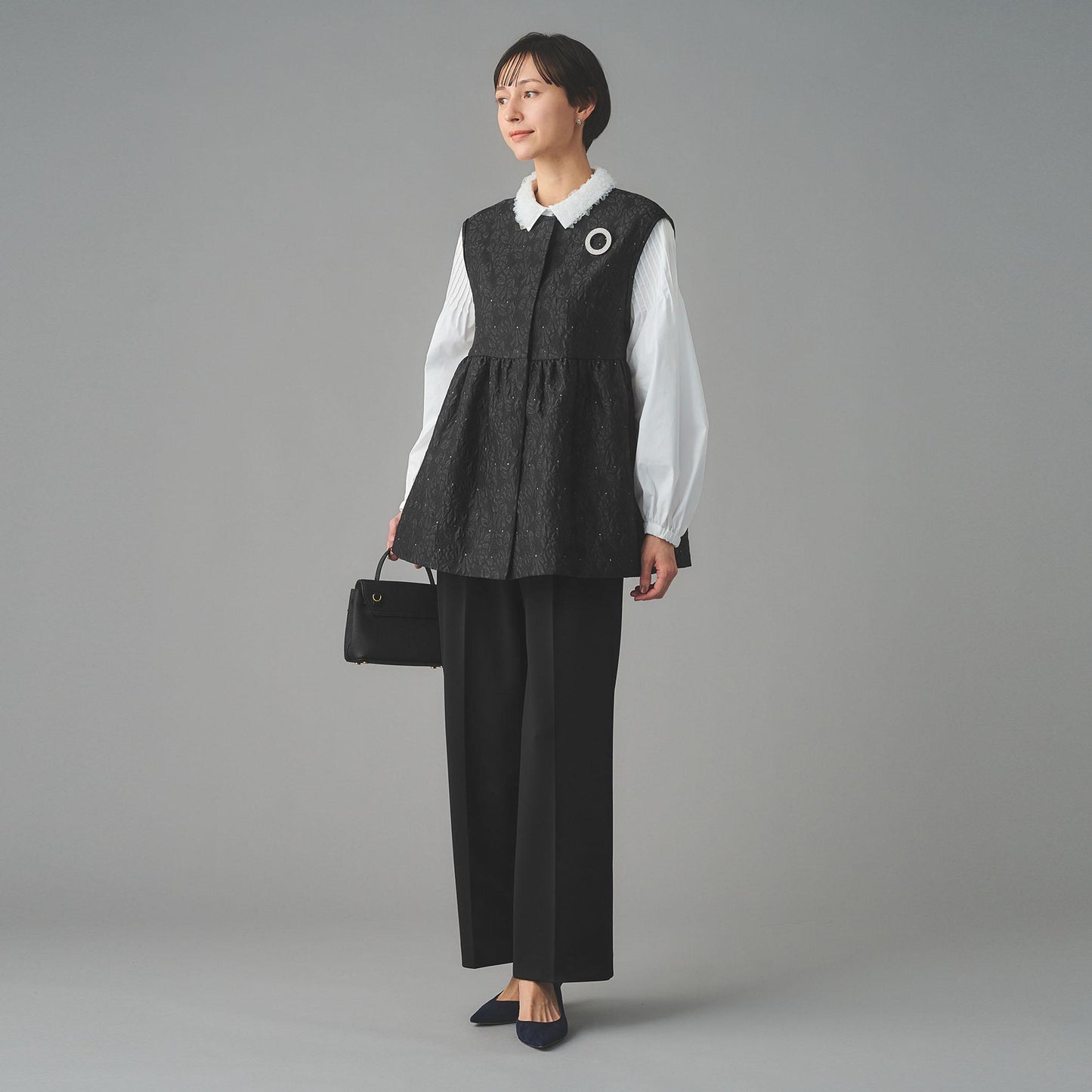 GISHA 2トーン ジャガード ベスト