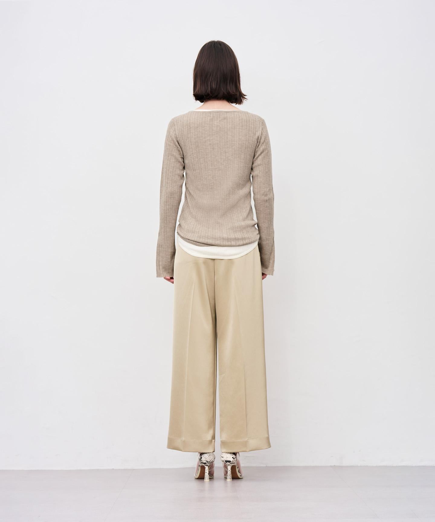 ハイゲージニット ヘンリーネックトップス