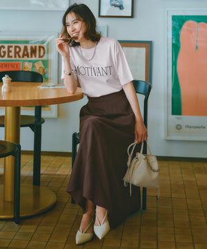リネンレーヨン セミフレアスカート