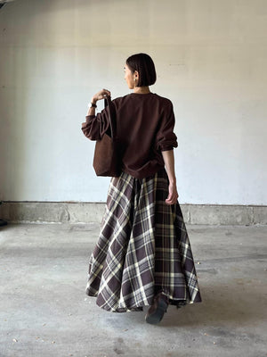 ムードチェックマキシロングスカート