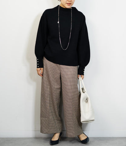 袖パールふわり袖ニット