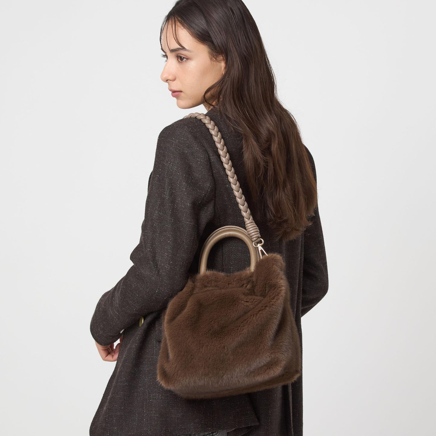 フェイクファー2WAY トートバッグ / ショルダーバッグ