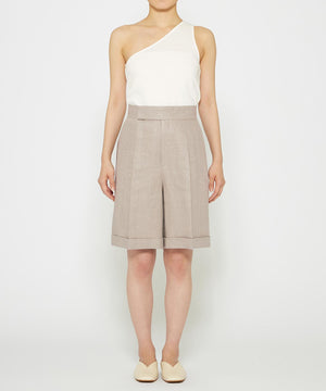 ヘリンボーン リネン ショートパンツ（uncrave WHITE）