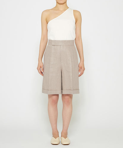 ヘリンボーン リネン ショートパンツ(uncrave WHITE) – &DROBE (アンド