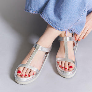 Tストラップ プラットフォーム サンダル